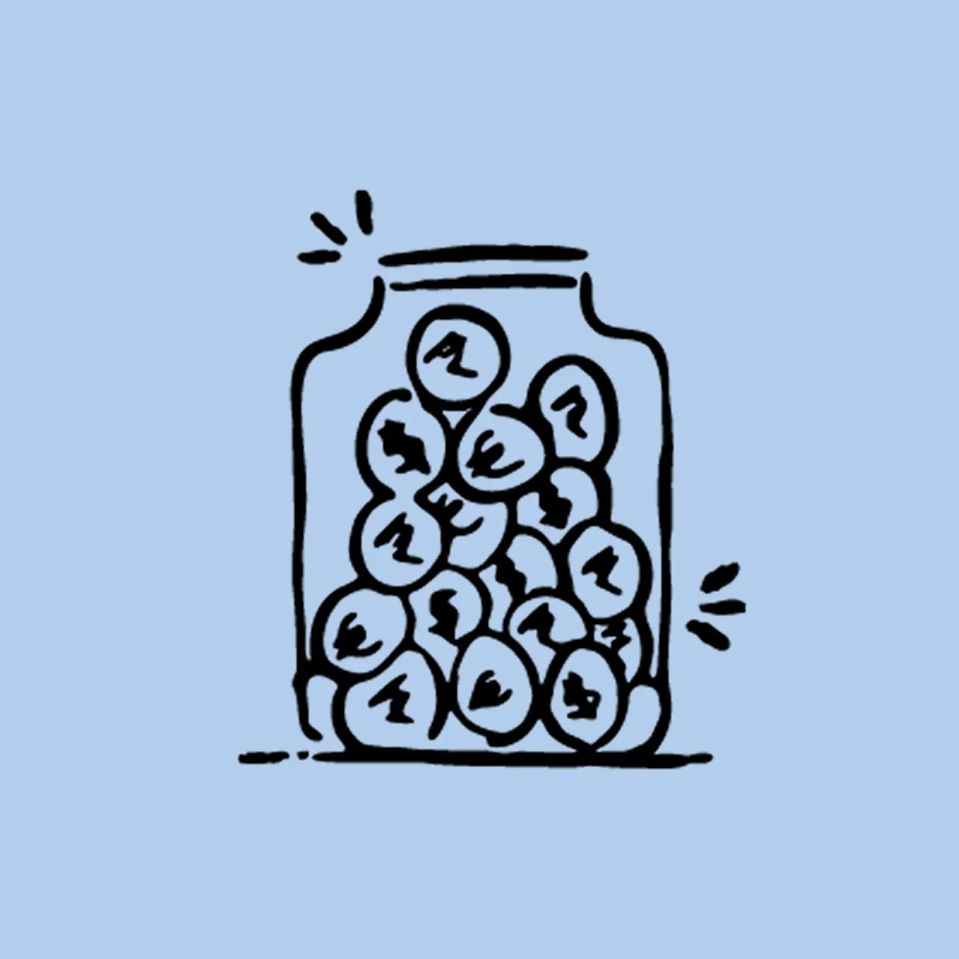 Future cash fund illustration on a blue card